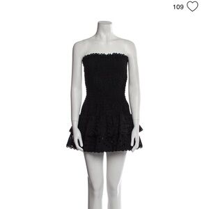 Charo Ruiz Ibiza Black Eyelet Ruffle mini Dress